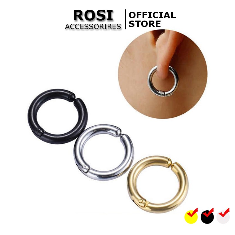 Khuyên tai không cần bấm lỗ ROSI ACCESSORIES, bông tai kẹp vành nam nữ thời trang GD3 (1 Chiếc)