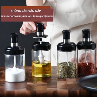 Lọ đựng gia vị thủy tinh, Hũ gia vị kèm muỗng mẫu mơi