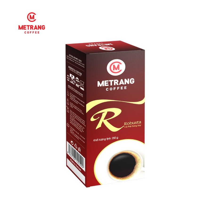 Ảnh Cà phê Robusta (R) cafe rang xay pha phin nguyên chất - Mê Trang Hộp 250g hút chân không 1