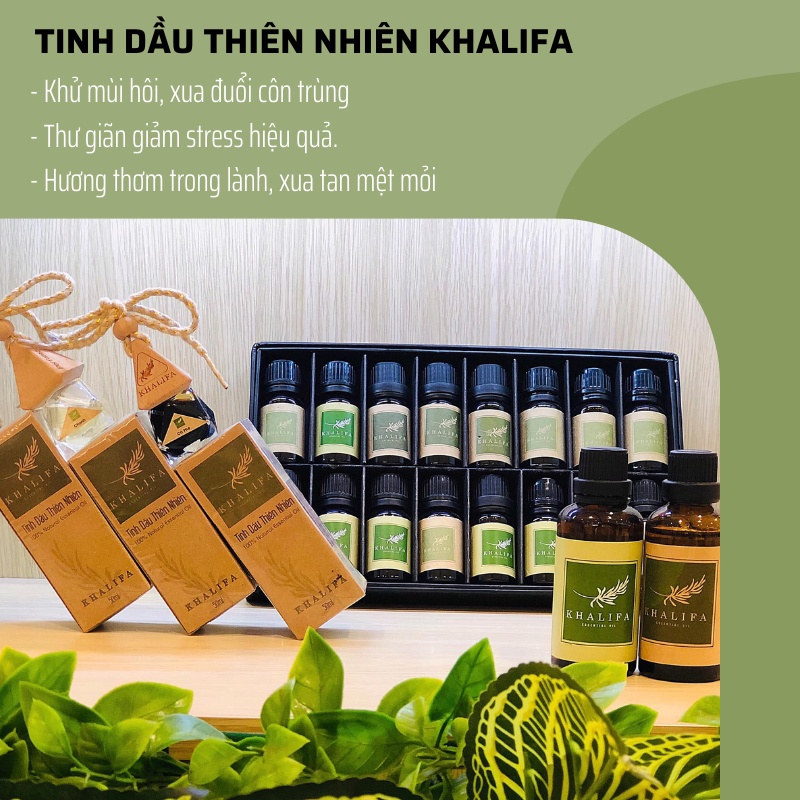 Tinh Dầu Hoa Sen Nguyên Chất Khalifa 50ml Tốt Cho Da Giảm Stress Khử Mùi Chống Say Xe Hàng Chính Hãng