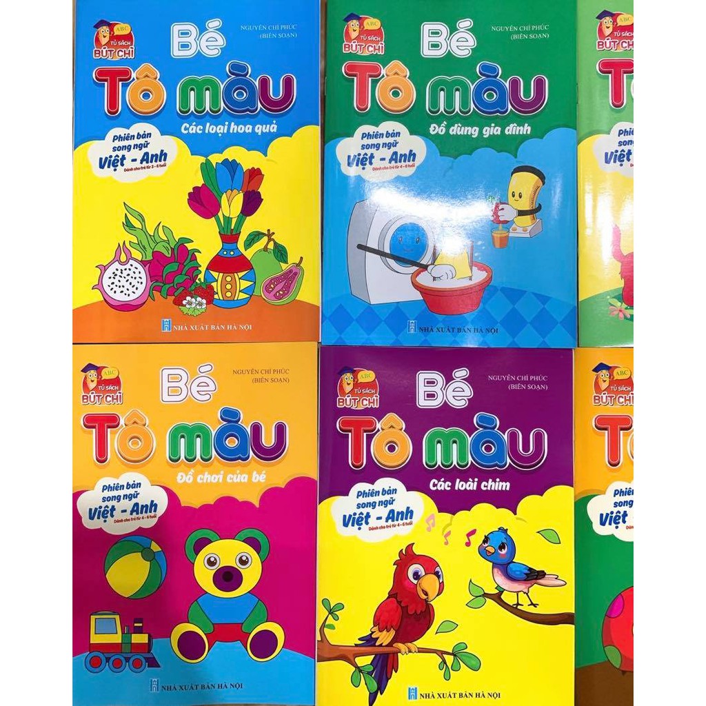 Ảnh Sách - Combo Bé tô màu phiên bản song ngữ Việt - Anh (10 quyển) 2