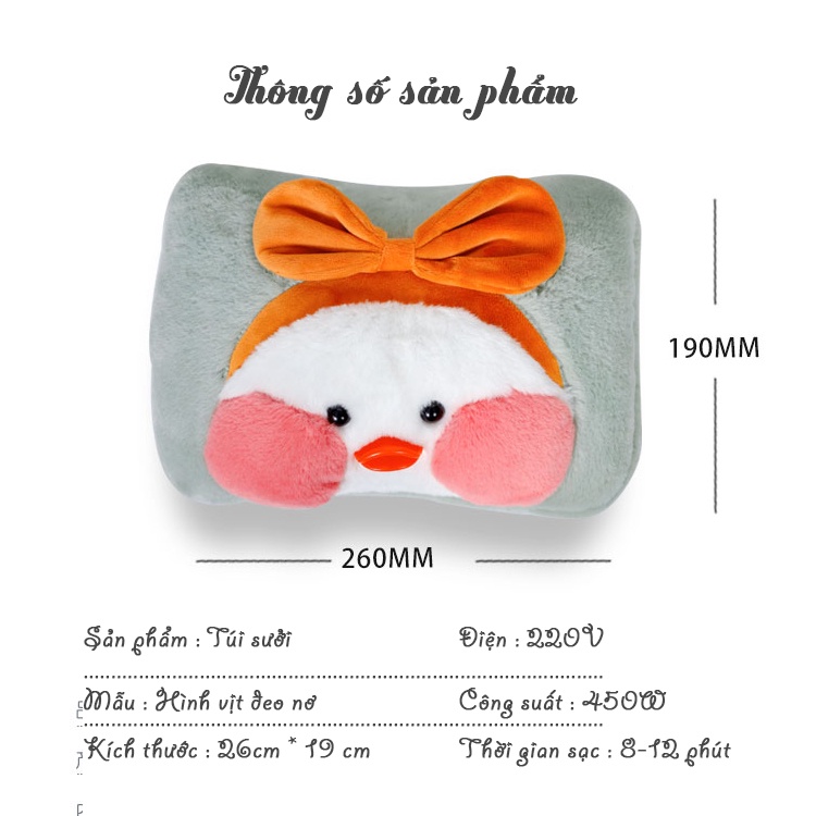 Túi sưởi thú bông dễ thương , túi chườm điện an toàn