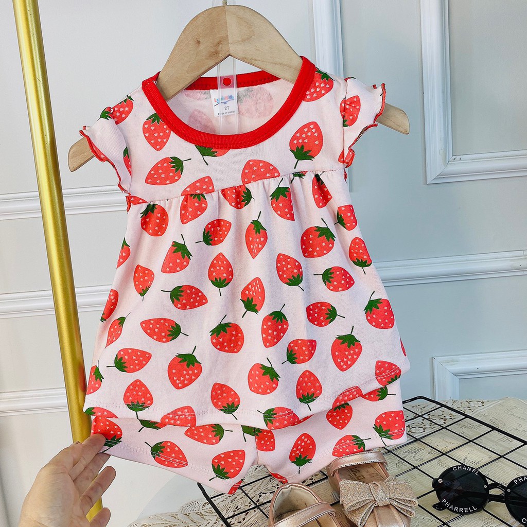 Bộ Cotton Bozip Xuất Dư Siêu Mát Dáng Babydoll Nhiều Hoạ Tiết Xinh Cho Bé Gái 10-20kg