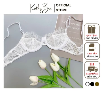 H08 Áo Bra Ren Bralette KATHY BRA Không Mút Có Gọng Nâng Ngực Xuyên Thấu Sexy Quyến Rũ