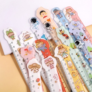 Thước Nhựa Cứng 15Cm Đầu Hoạt Hình Cute - Thỏ Hồng VPP