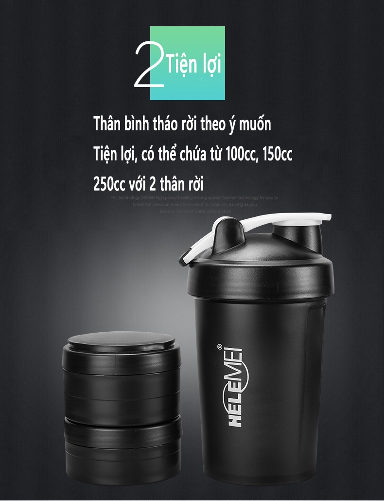 Mô tả Bình Nước Thể Thao Bảo Hành 12 Tháng Chai Nước Tập Gym Thân Tháo Rời Chất Liệu Nhựa An Toàn Cleacco BORO SPORT - 5