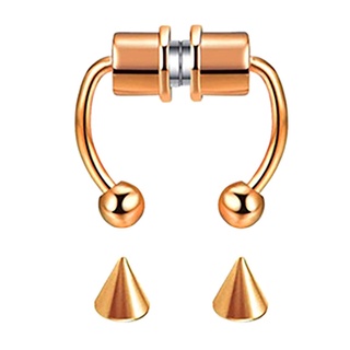1 bộ khuyên mũi giả từ tính bằng thép không gỉ 316L