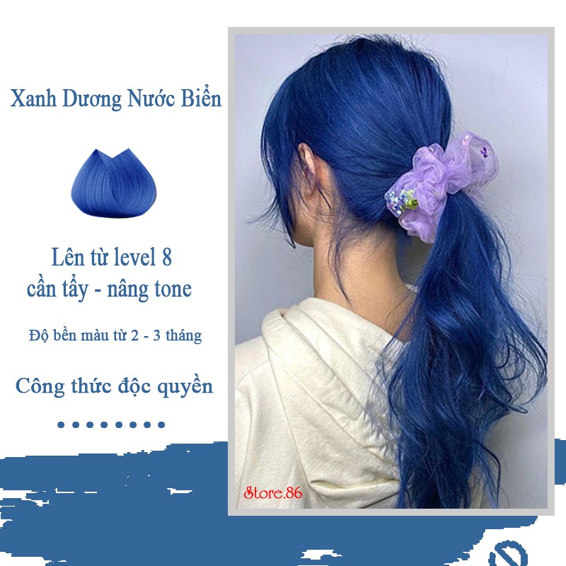 Thuốc nhuộm tóc màu Xanh Dương100ml  màu nhuộm lên chuẩn màu