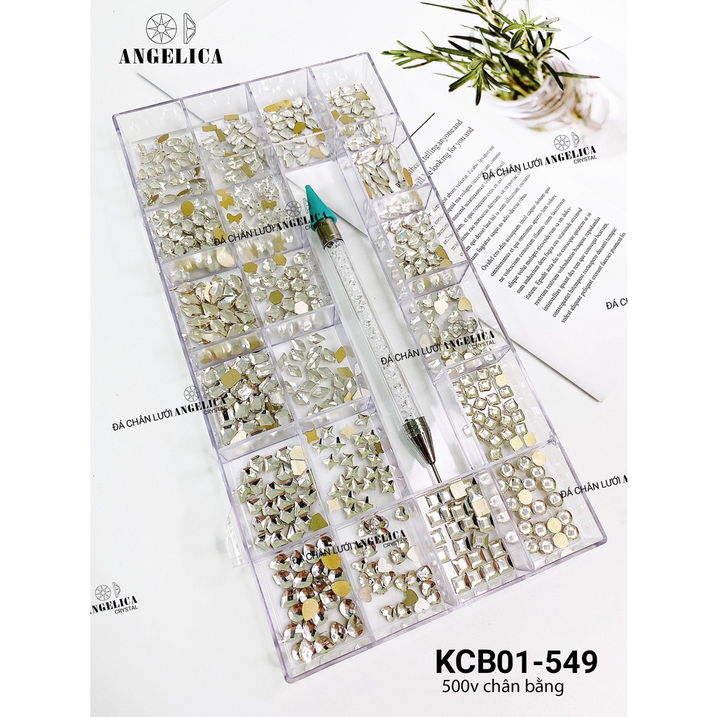 Combo Khay Đá Nail Chân Bằng Kèm Phụ Kiện Móng ANGELICA KCB-549