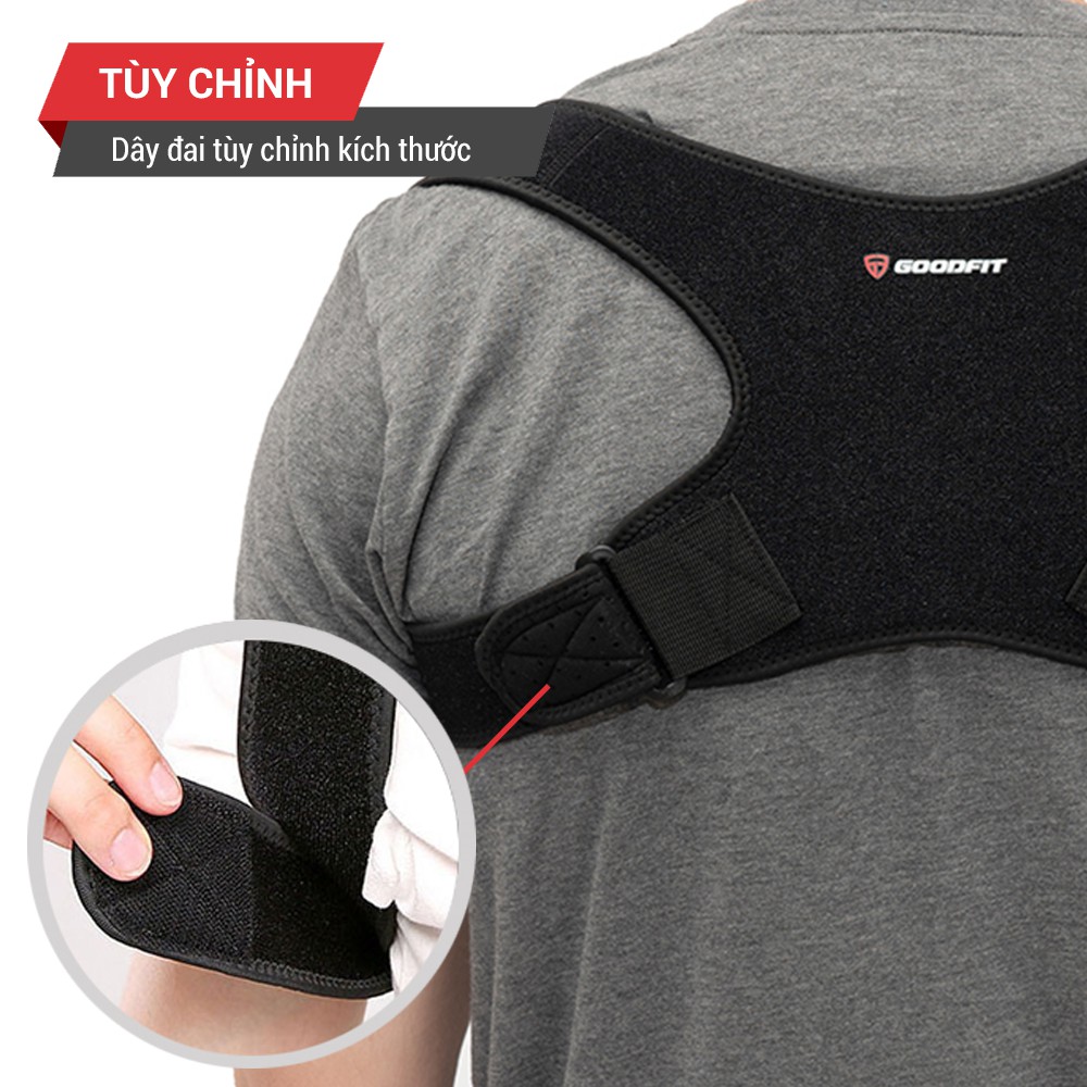 Đai chống gù lưng GoodFit GF711P, đai lưng chống gù định hình cơ thể, giữ thẳng lưng vai, thoáng khí