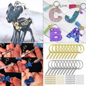 Yoo Nhựa DIY Trang Sức Làm Vòng Chìa Khóa Có Dây Xích Nhảy Vòng Vít Chân Mắt