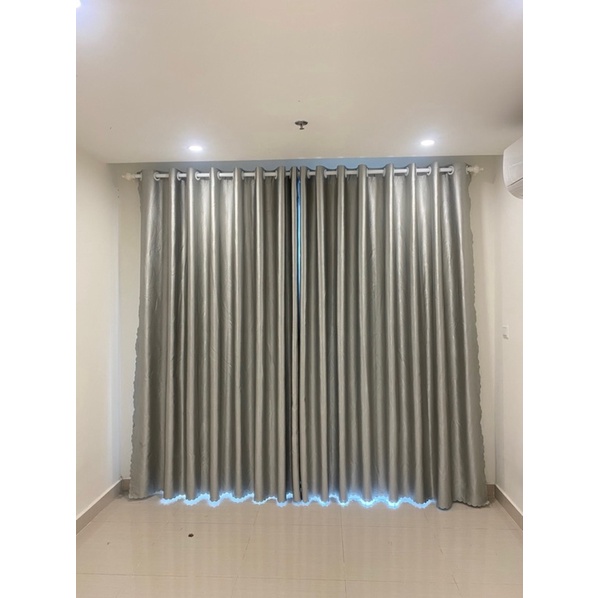 Rèm Cửa Sổ, Rèm Cửa Chính Màu Xám Trắng Chống Nắng Tốt Nhiều Kích Thước Lựa Chọn