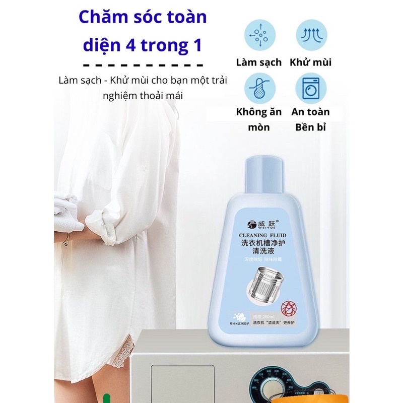 Nước tẩy lồng máy giặt CLEANING dùng cho máy giặt cửa trên và cửa dưới [hỏa tốc]