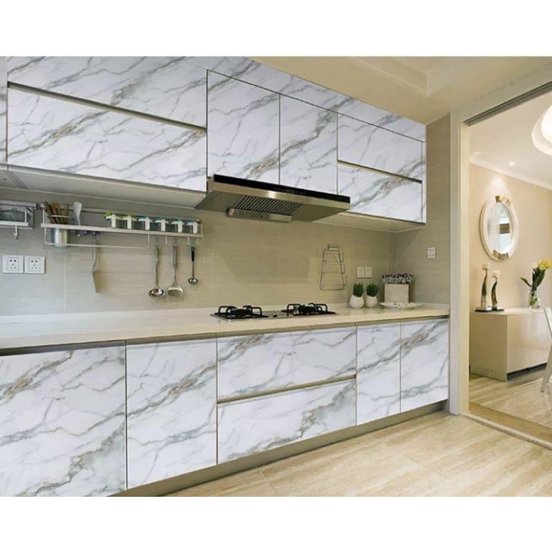 Giấy dán bếp tráng nhôm VÂN ĐÁ chống nước , chịu nhiệt. KT 3m *0,6m