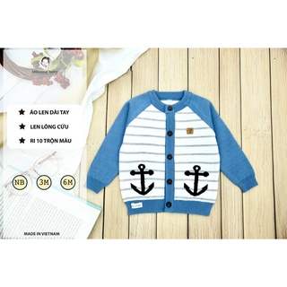 Áo len Momma cúc giữa phối viền siêu xinh cho bé | Minizon Kids