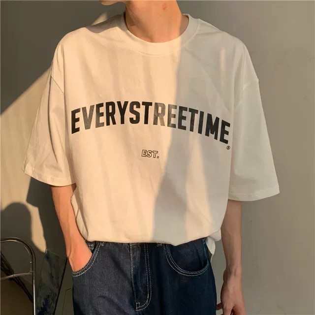 Áo thun Stee Cổ tròn EVERYSTREETIME Localbrand ICVCVNI  Unisex Menwear