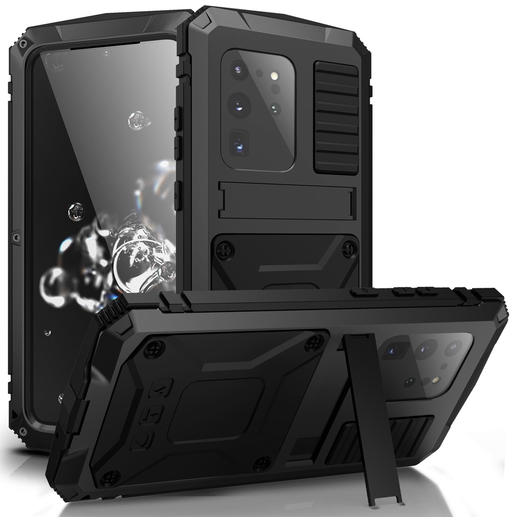 Ốp lưng chống nước 360 Doom Armor IP54 cho Samsung Galaxy S24 Ultra 5G S25 S23 Ultra S21 Plus S20 Plus Note 20 Ultra 5G S22 Ultra Ốp lưng kim loại lai chống sốc