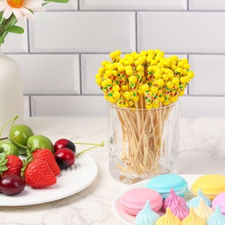 LUMELAMP 100 Chiếc Que Trái Cây Dùng Một Lần Salad Sandwich Tăm Cupcake Trái Cây Nĩa Tăm Xiên Thực Phẩm Trái Cây Cocktail Trang Trí