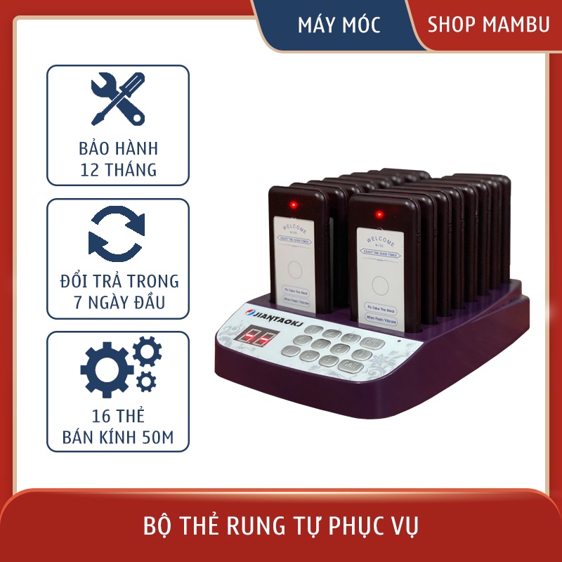 [Sỉ] Bộ thẻ rung order _ gọi khách tự phục vụ Tầm Xa CHÍNH HÃNG ( VÔ ...