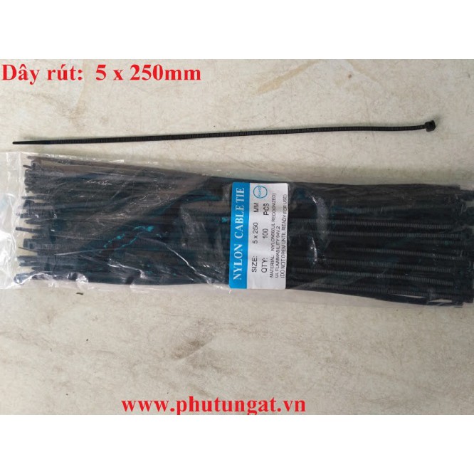 Dây rút nhựa đen 5 x 250mm ( 1 bịch) | Shopee Việt Nam