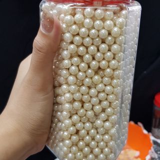 Hạt trai 1 lỗ 8mm loại đẹp bóng tròn nặng, nguyên liệu Handmade