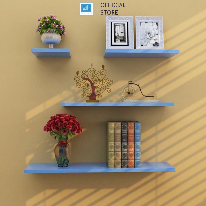 Ảnh Set 4 Kệ Gỗ Treo Tường Thanh Ngang SIB Decor Trang Trí Phòng Khách Góc Làm Việc - KT001-2346 3