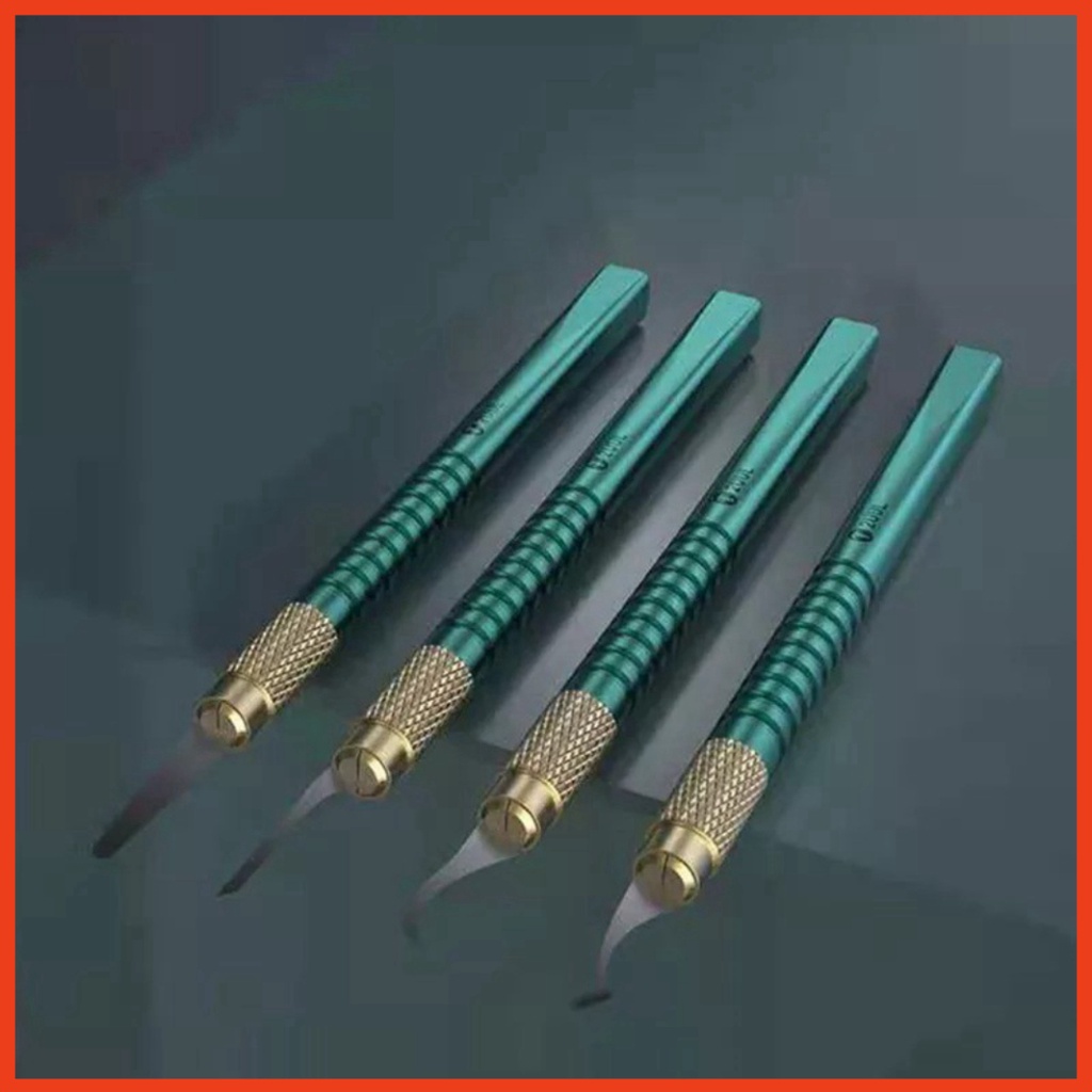 Bộ dao đục tách ic cạo vệ sinh keo 2UUL DA11, gồm cán và 4 lưỡi dao