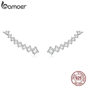 Bamoer Bông Tai Bạc 925 Dáng Dài Hình Ngôi Sao Đính Đá Thời Trang Cho Nữ
