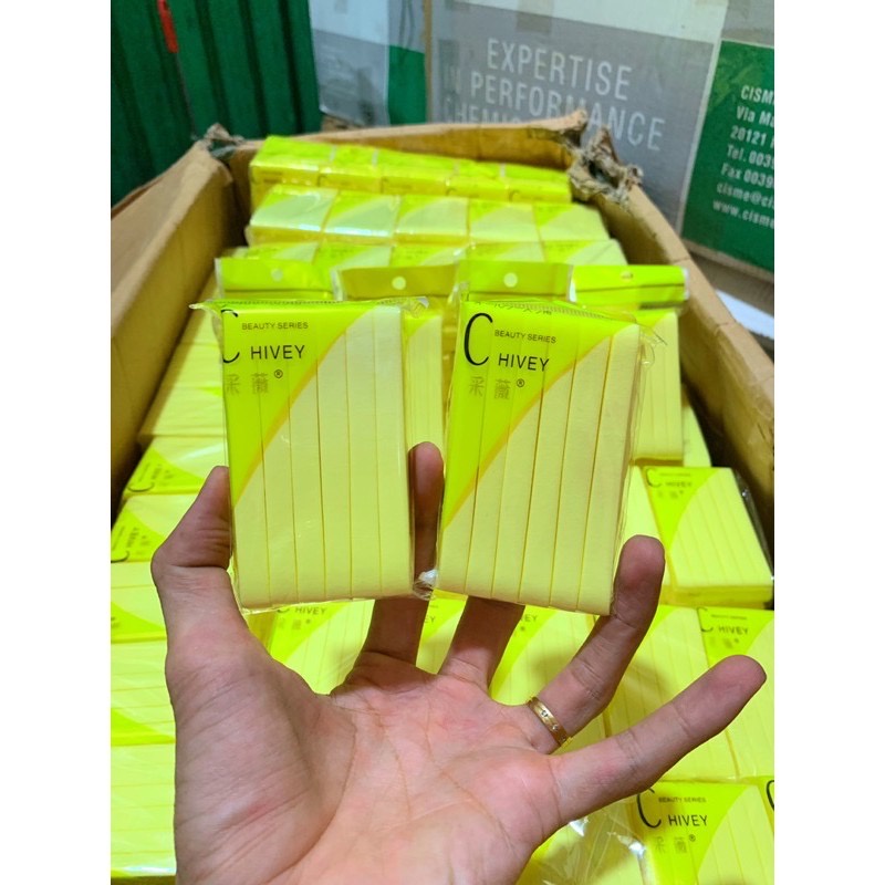 Bọt biển - Bông nở rửa mặt Chivey 12 miếng - Miếng mút rửa mặt dạng nén gói 12 miếng, hàng sẵn loại 1