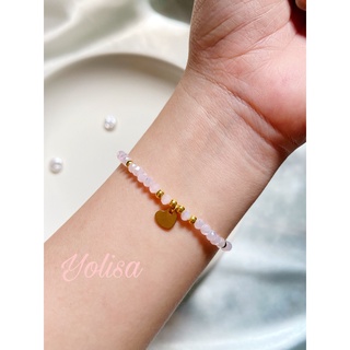 Combo vòng tay và nhẫn nữ handmade hạt cườm pastel princess nhẹ nhàng