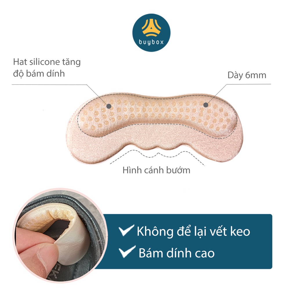 Mô tả Lót gót giày có hạt silicone tăng độ bám, chống trầy, bảo vệ gót sau, giảm size - buybox - BBPK223 - 2