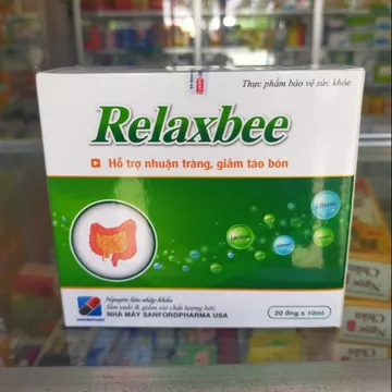 HỖ TRỢ NHUẬN TRÀNG,. GIẢM TÁO BÓN Relaxbee( hộp 20 ống).Date 2027