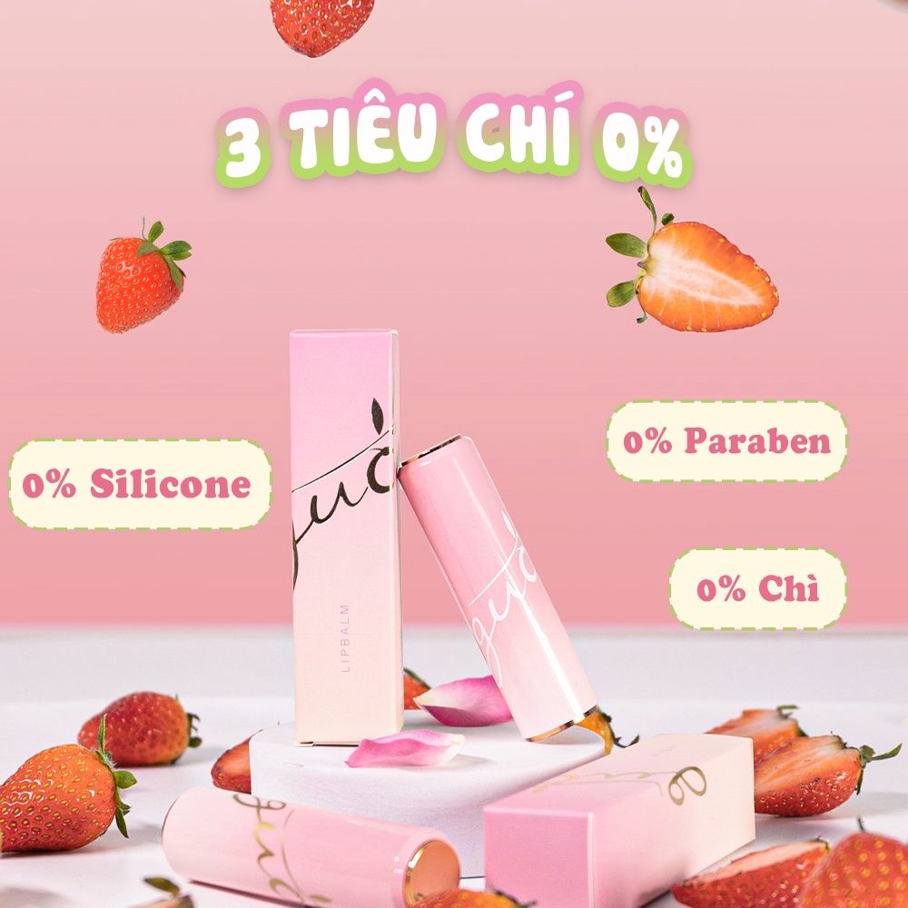 Mô tả Son Dưỡng Hồng Dâu Có Màu Mờ Thâm Hồng Môi 0% chì - 0% Silicones GUO 5gr - 10