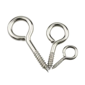 Yoo 20 Miếng M3 M4 M5 Móc Treo Vít Có Ren Thép Không Gỉ Hình Mắt Móc Nhẫn Tự Khai Thác Vít Móc Trồng Hà