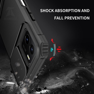 Dành Cho Vivo Y15S Y15A Y15C Y01 Y20 Y20s Y20i Y50 Y30 Y17 Y15 Y12 Y11 Y91 Y95 Ốp Lưng Có Trượt Camera Chân Đế Chống Sốc Bảo Vệ Siêu Mỏng
