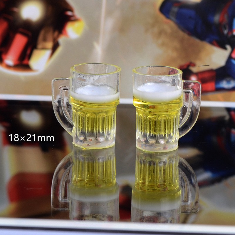 [Mô hình thu nhỏ] Cốc bia nâu, bia vàng phụ kiện   trang trí bàn làm việc nhà cửa
