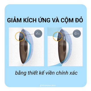 Kính áp tròng VIVIMOON LENS cận trong suốt 3 tháng cho mắt thở Vivimedi Oxy Plus giá 1 chiếc (1 bên mắt)