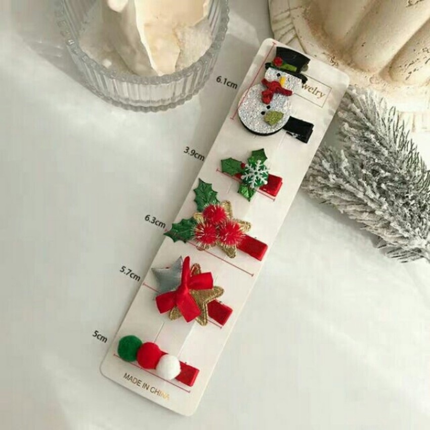 Set 5 kẹp tóc giáng sinh cho bé siêu xinh (NOEL)