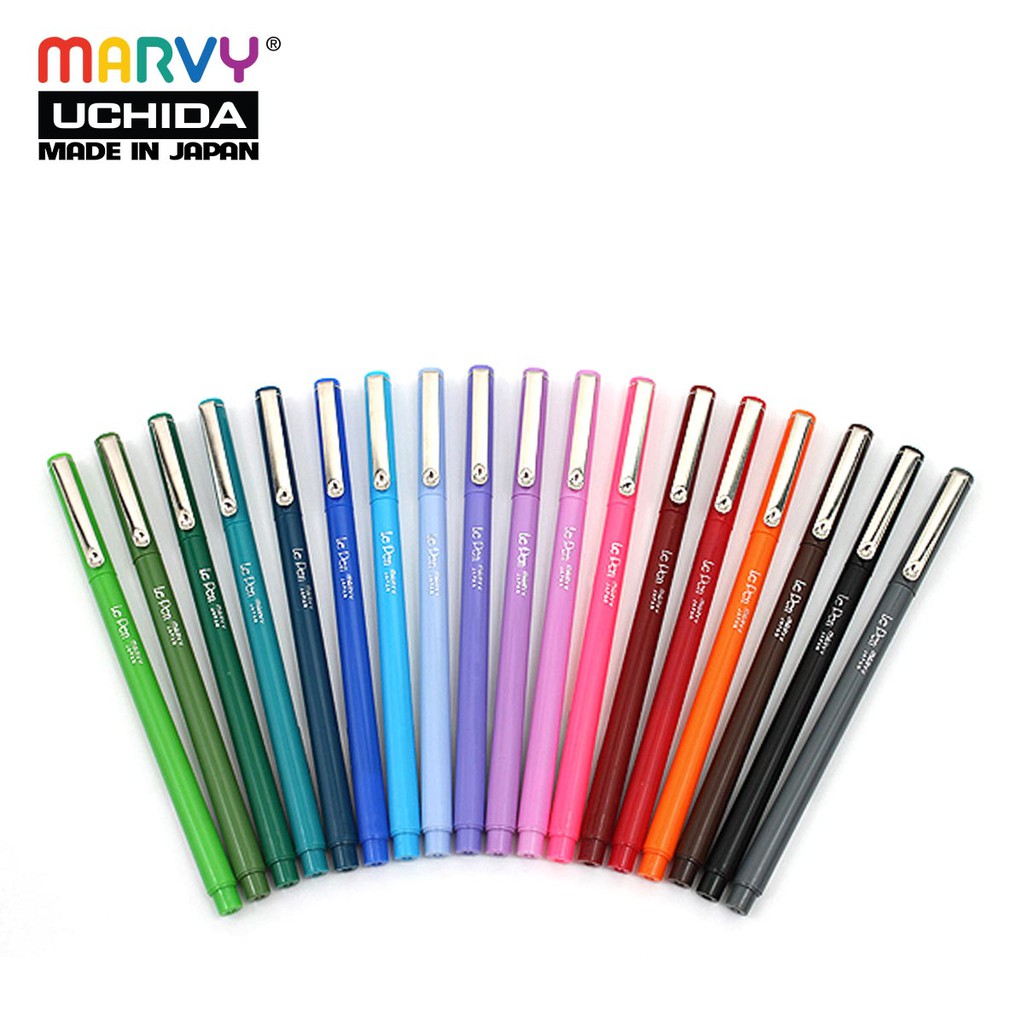 Ảnh Bút lông kim luyện viết chữ đẹp Marvy Uchida Le Pen 4300 ngòi 0.3mm (màu cơ bản) 3