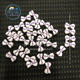 35 Cái Charm Hạt Nhựa Hình Chiếc Nơ Xinh Xắn Làm Vòng Đeo Tay, Làm trang Sức Handmade