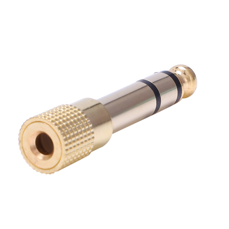 Bộ chuyển đổi tai nghe 6 miếng 6,35 mm (1 / 4 inch) Nam đến 3,5 mm (1 / 8 inch) Bộ chuyển đổi giắc cắm tai nghe âm thanh nổi âm thanh nổi dành cho nữ, Đen / Mạ vàng