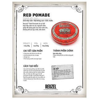 [ Full Size ] Sáp Vuốt Tóc Nam REUZEL Red Pomade