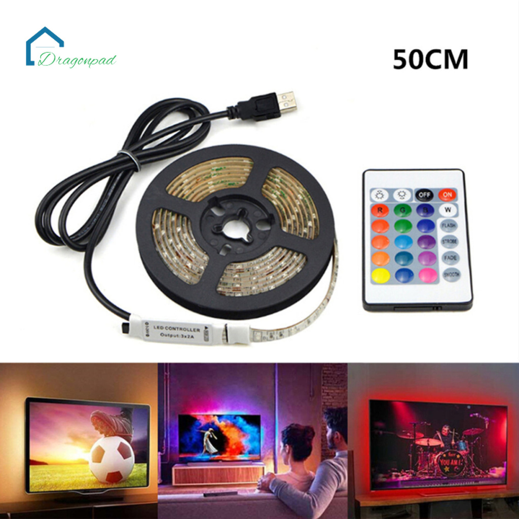 Đèn LED Dây Chống Nước USB 5V Băng Đổi Ánh Sáng RGB Linh Hoạt  Điều Khiển Từ Xa