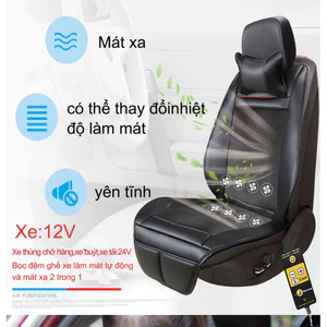 Bọc đệm ghế xe làm mát tự động và mát xa 02 trong 01 dành cho cho xe hơi chất liệu da cao cấp mềm mại