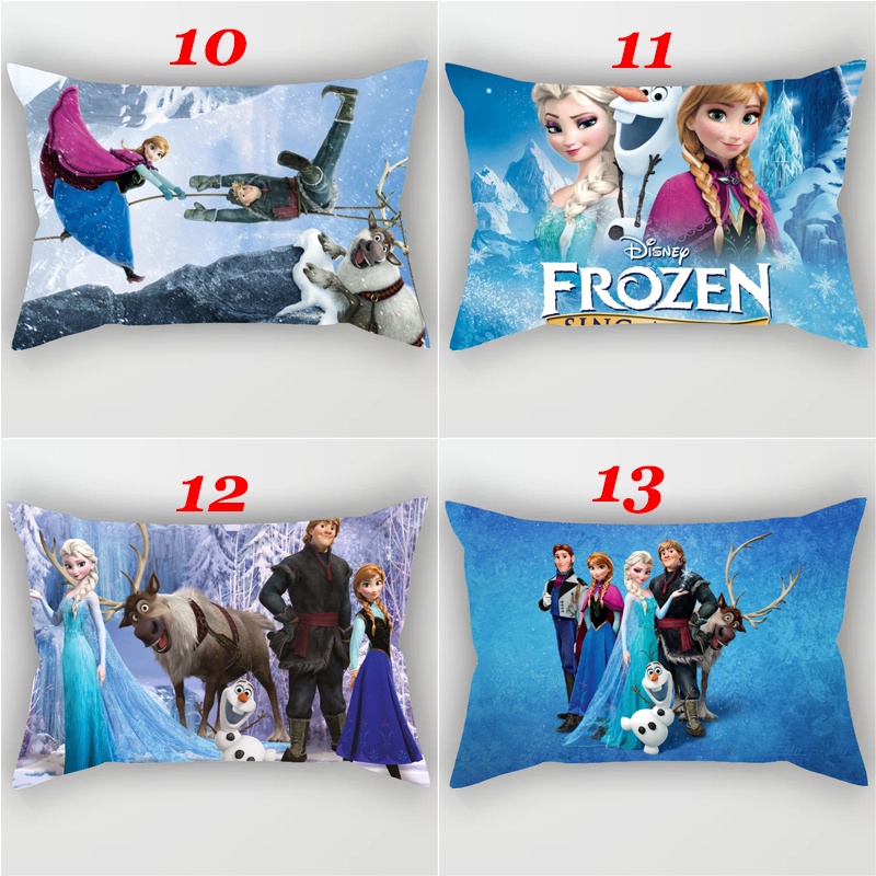Vỏ Gối Chữ Nhật In Hình Hoạt Hình Frozen Một Mặt Bằng Polyeste Trang Trí Nhà Cửa (Không Kèm Lõi)