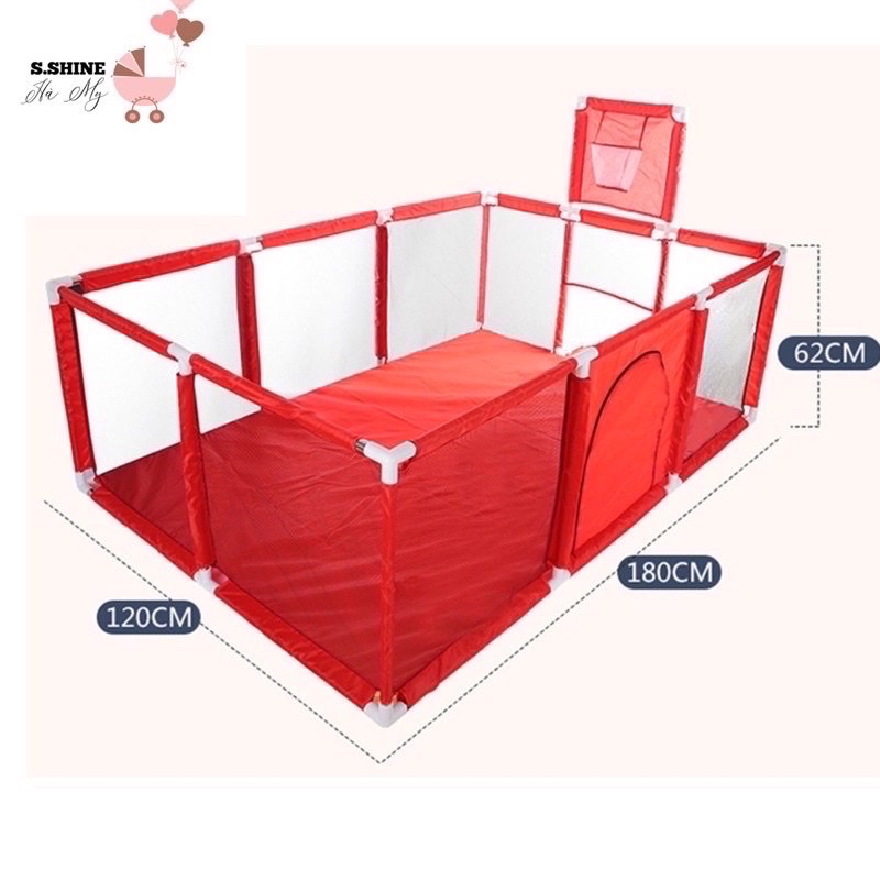 TẶNG 10 BÓNG việt nam Quây bóng hình chữ nhật LOẠI 1 - 1m2x1m8 cỡ lớn có rổ bóng và khung thành