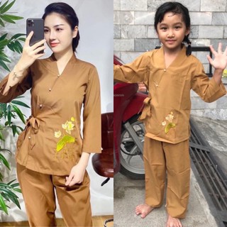Sen Nơ Thêu Bé Gái # Quần Áo Bé Đi Chùa