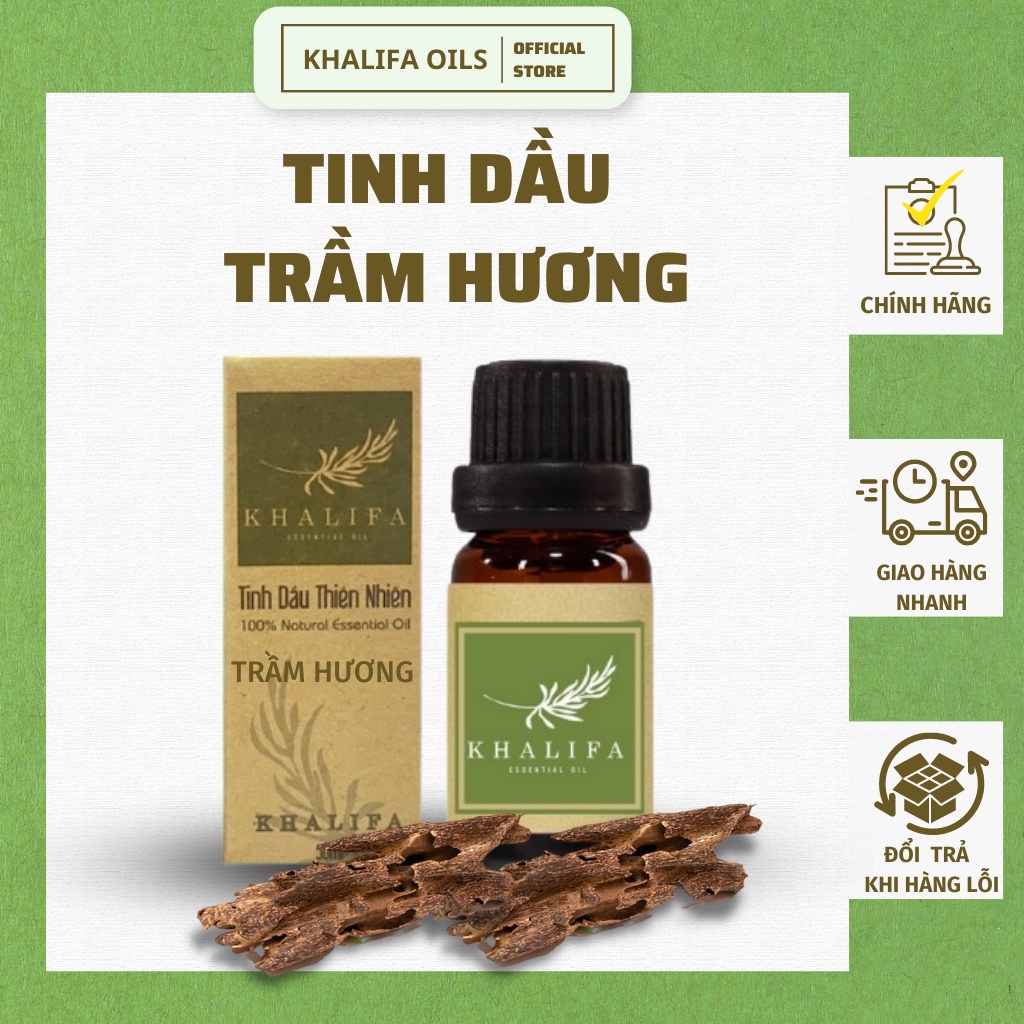 Tinh Dầu Trầm Hương Khalifa 50ml Giảm Stress Khử Mùi Chống Say Xe Hàng Chính Hãng