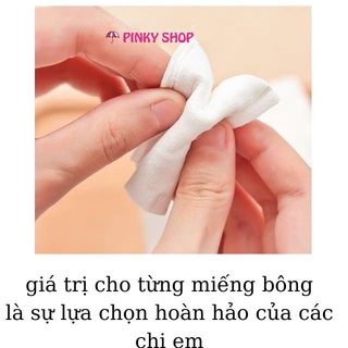 Bông tẩy trang 3 lớp Cotton Pads, bông tẩy trang Lameila túi 222 mếng nội địa trung Pinky Shop mã BTT3L