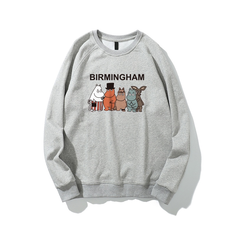 Áo Sweater HappyFamily BIRMINGHAM Chất Cotton 100 Cao Cấp 3 Màu Trắng Đen Xám